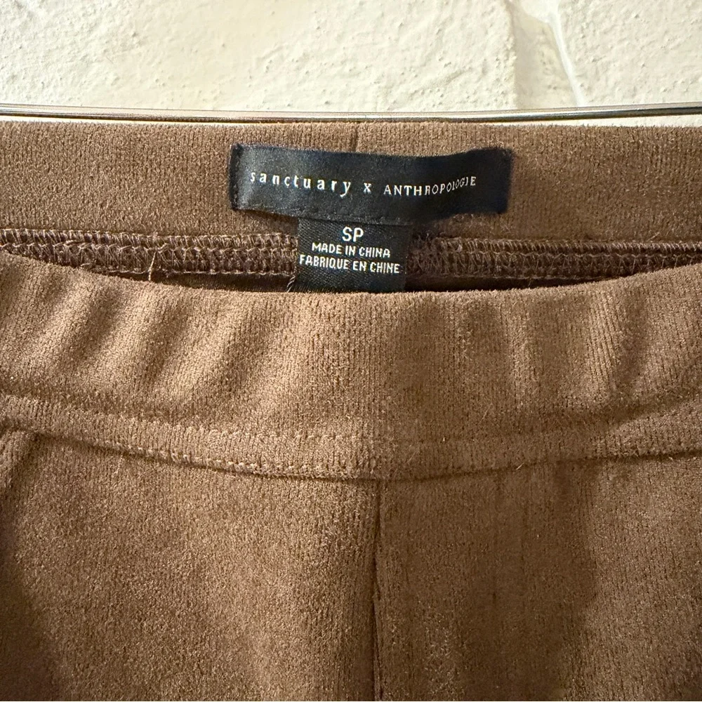 Sanctuary x Anthropologie Brown Faux Suede Pants SP Petite High Rise Skinny NWT